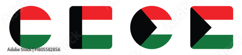 United Arab Emirates National Flag Vector Set – UAE Official Flag Icons in Multiple Styles and Designs