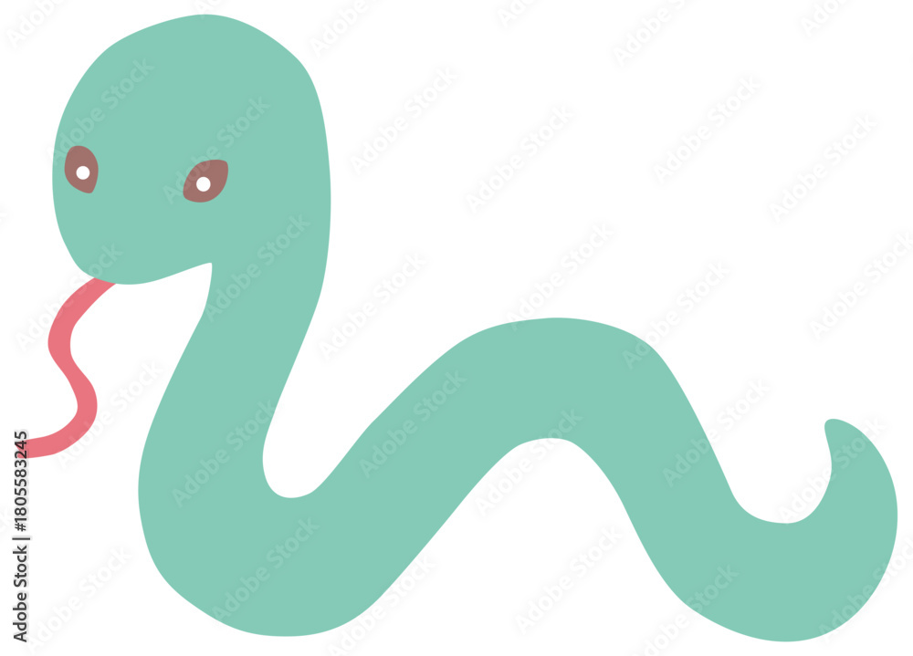 Naklejka premium シンプルな蛇のイラスト ベクター素材