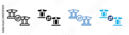 Bank transfer icon set multiple style collection