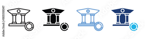 Bank check icon set multiple style collection