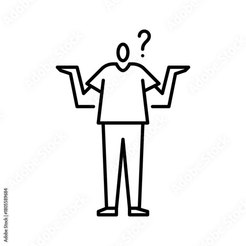 confused gesture outline icon. a man doubt illustration.