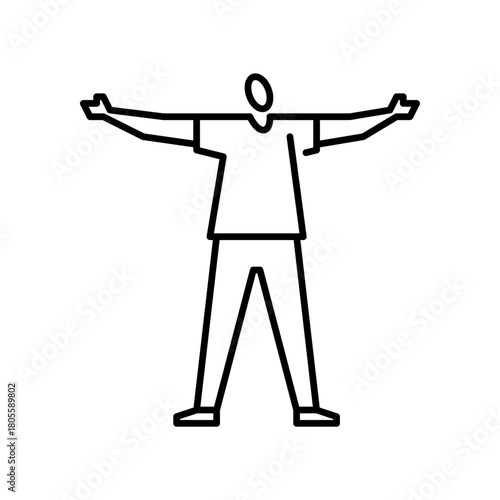 freedom gesture outline icon. Feel free illustration.