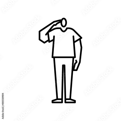 salute respect outline icon. respect gesture illustration.