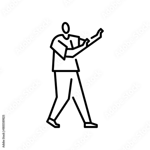 fear gesture outline icon. afraid gesture illustration.