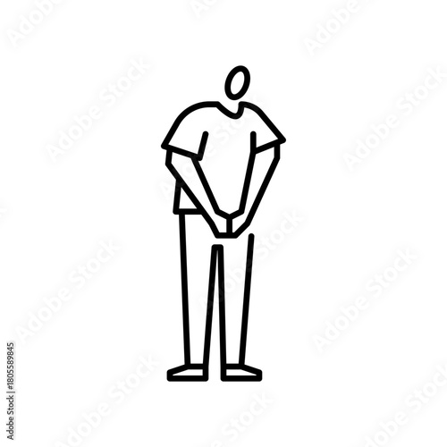 apologize gesture outline icon. empathy gesture illustration.