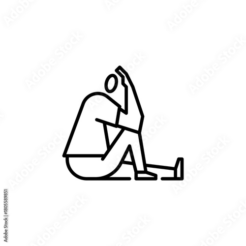 sad gesture outline icon. regret gesture illustration.