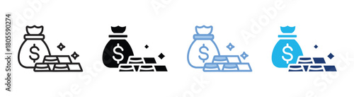 Wealth icon set multiple style collection