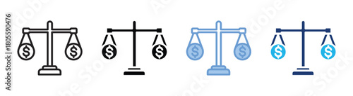 Financial laws icon set multiple style collection