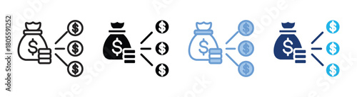 Crowdfunding icon set multiple style collection