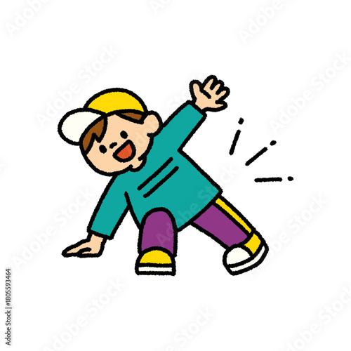 子供 ダンス 決めポーズ 手描き イラスト