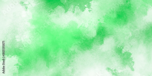Abstract light green watercolor cloudiness, mist, or smog background. light green sky with white background and blurred pattern. Vivid textured aquarelle painted art design background.