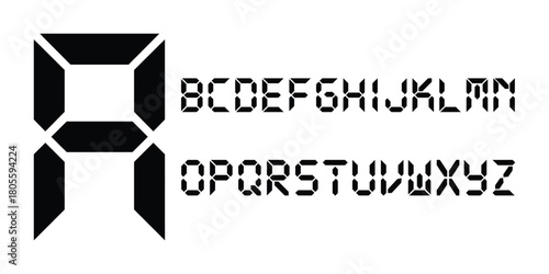 Digital Clock Numbers Vector 0 to 10. LED Style Numeric Display Vector Pack