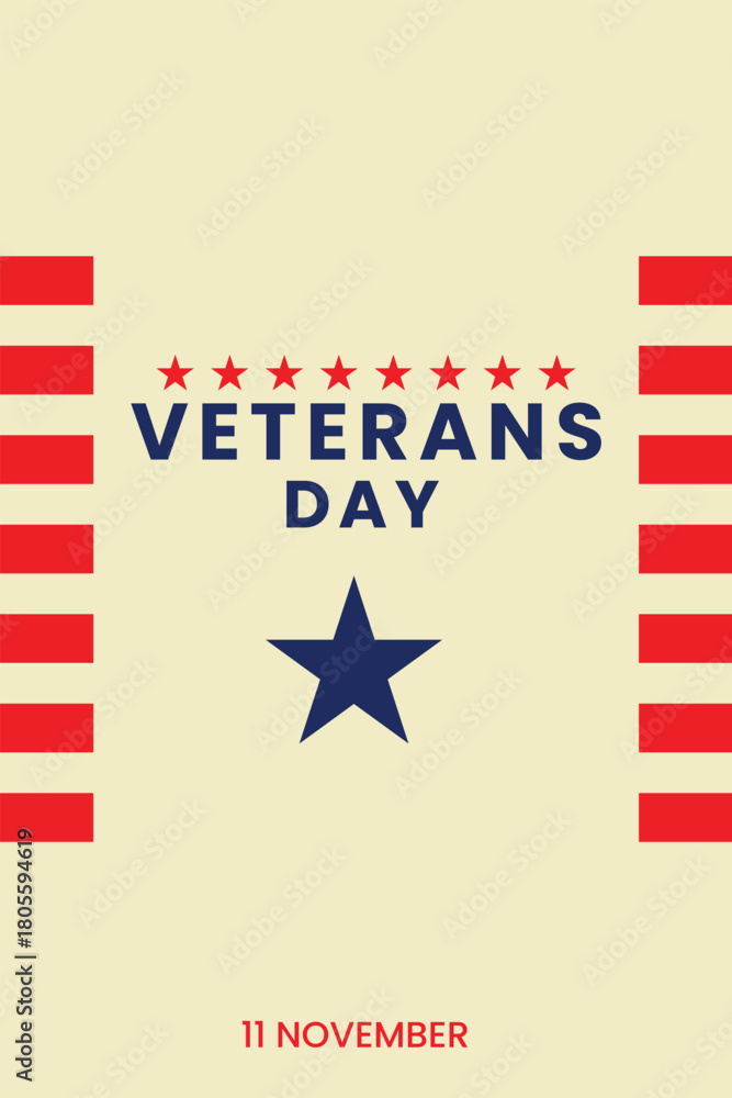 Fototapeta premium Simple Illustration of Veteran Day Background Style