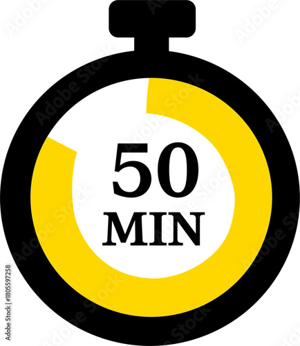 Stopwatch Timer Indicating 50 Minutes Countdown