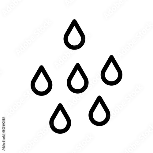 Raindrops Icon Pack – Minimal Rain and Weather Symbols Collection for Apps, UI, and Web Design
