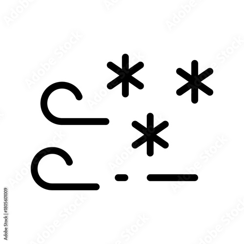 Snowy and Windy Icon Pack – Dynamic Winter Weather Symbols Collection for Apps, UI, and Web Design