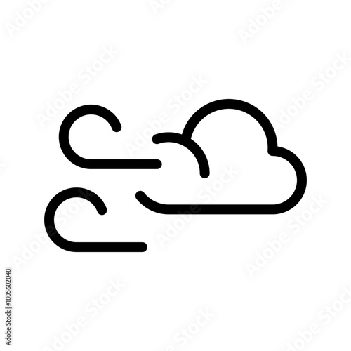 Windy Cloud Modern Icon Set, Collection of Minimal and Clean Weather Icons for Apps and Design Projects