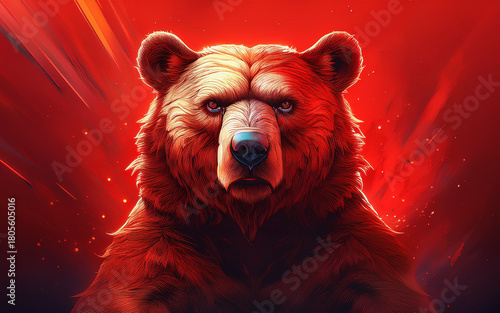 brown bear on a black background