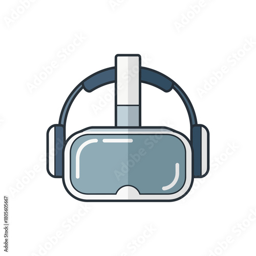 Virtual reality headset on a white background.