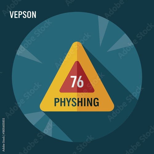 Warning sign for phishing with a number and text.