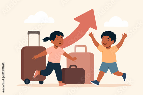 Migrant Children Illustration