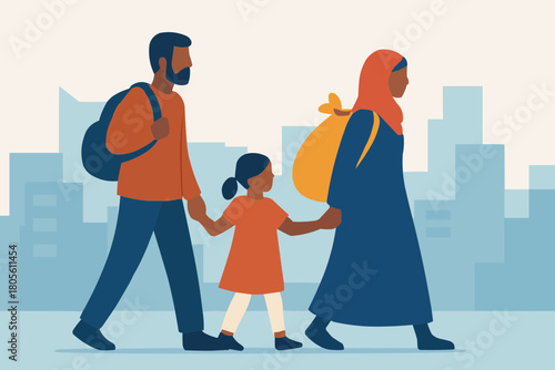 Migrant Urban Relocation Illustration