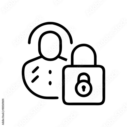 A padlock icon beside a person icon symbolizes secure personal data