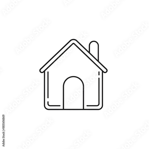 Minimalist Line Art Home House Icon