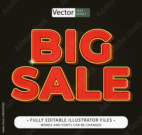 big sale text effect editable illustrator file