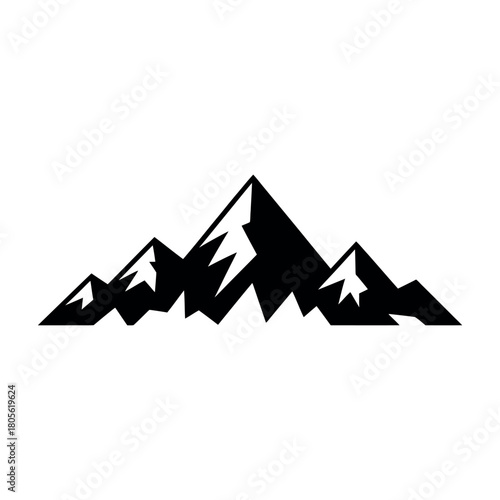Rocky mountains vector illustration alps mountain silhouette inspirational label and badge logo