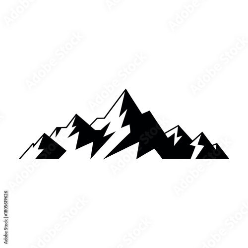 Rocky mountains vector illustration alps silhouette for label and badge logo design