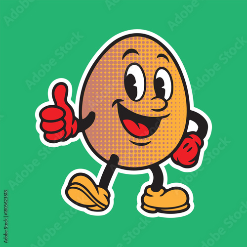 Cheerful egg character giving a thumbs up for breakfast promotions, healthy eating campaigns, and fun food concepts perfect for kids menus and educational materials