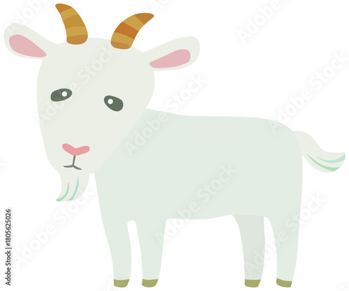 シンプルなヤギのイラスト ベクター素材