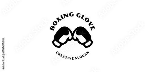 Boxing Glove Symbol Emblem Sport Template Illustration Vector Design
