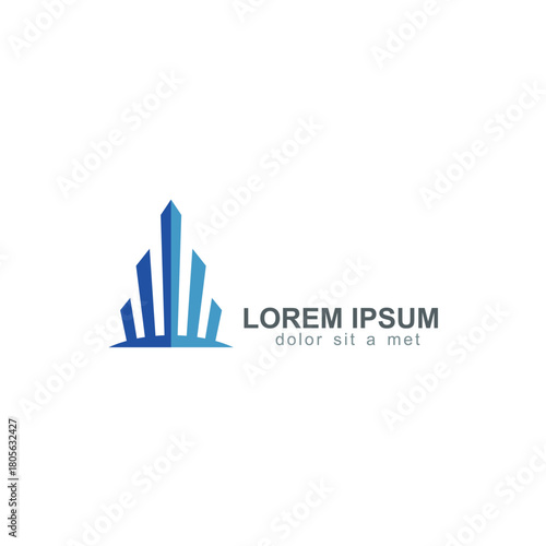 Innovative architectural vision representing construction, property development, or real estate firm offering modern homes and skyscrapers in a contemporary city skyline