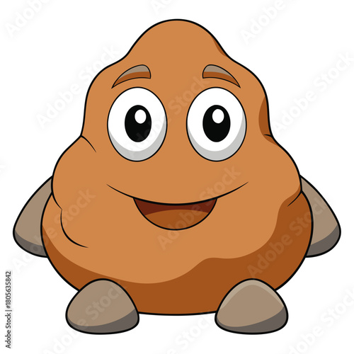 Adorable cartoon character with a cheerful smile, perfect for kids' content or playful branding. This friendly face brings joy and lightheartedness to designs