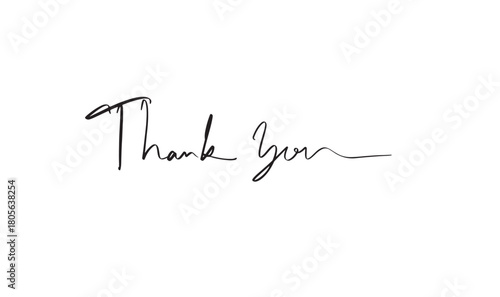 Thank you text fotn calligraphy hand written lettering script black color object icon thank you thanksgiving gratitude appreciation grateful thank you banner thank you love business letter thank you
