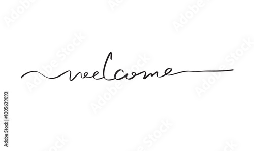 Welcome text font calligraphy hand written lettering script black color object icon welcome greeting card business thank you message happy work job occupation professional welcome partnership employee