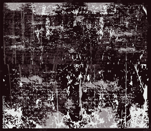 Abstract Grunge Texture Background, Dark Distressed Wall Pattern with Paint Splashes and Scratches, Monochrome Artistic Surface