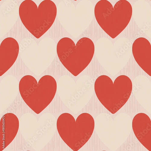Hearts of Affection: A repeating pattern of vibrant hearts, an embodiment of warmth and affection, designed to evoke feelings of love and togetherness. 