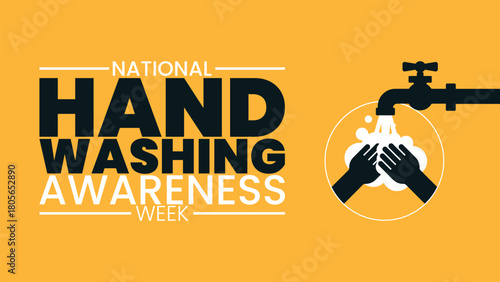 National Handwashing Awareness Week, Hygiene Safety, Clean Hands, Health Protection Illustration