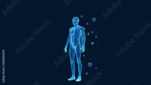 Digital Body Scan Futuristic Medical Vector