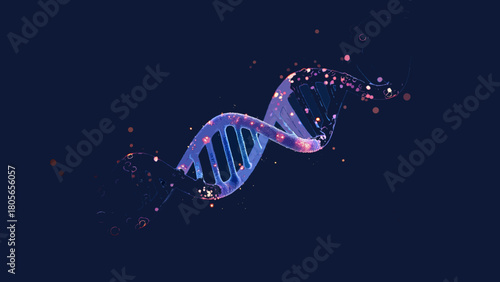 Futuristic DNA Helix Medical Vector Illustratio