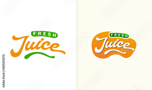Fresh juice logotype packaging sticker label design.