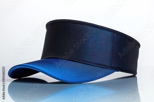 Wallpaper Mural sleek navy blue sports visor with curved brim resting on reflective surface in a minimalist studio setting Torontodigital.ca