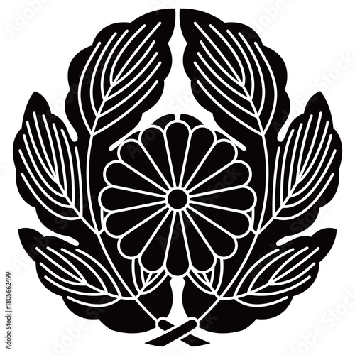 家紋です。抱き菊の葉に菊といいます。