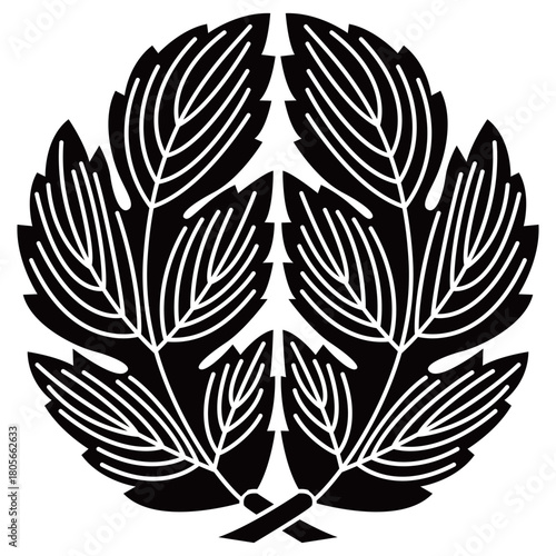 家紋です。抱き鬼菊の葉といいます。