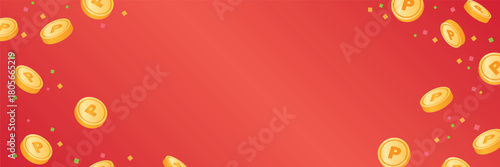 散らばるコインの背景素材