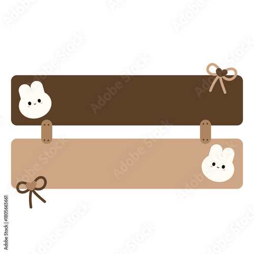 A cute baby board name tag with bunny and bow