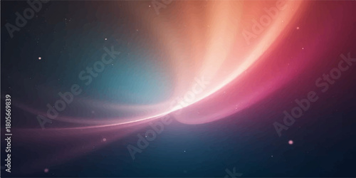 Abstract blue background with glowing stars, light beams, and energy waves in dark night space